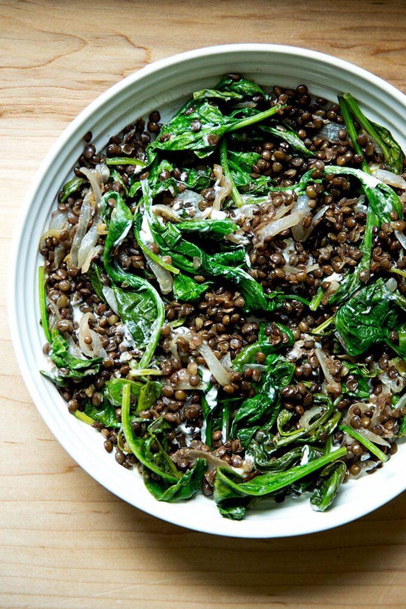 Lentil and Spinach Salad