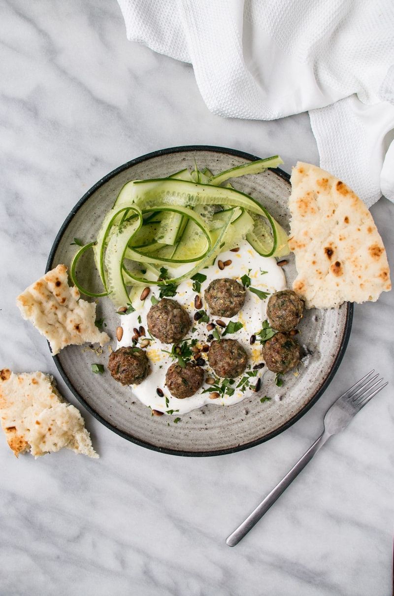 Mini Lamb Meatballs with Yogurt Sauce
