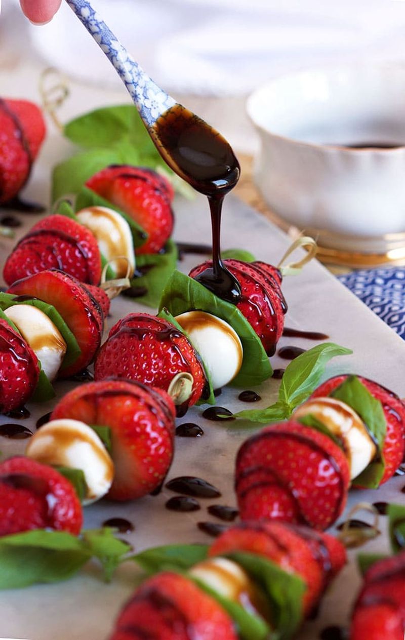 SAVORY: Strawberry Caprese Skewers