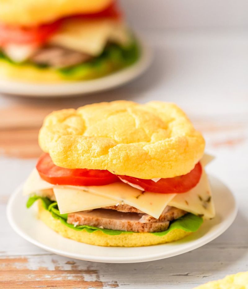 Cloud Bread Breakfast Sandwiches