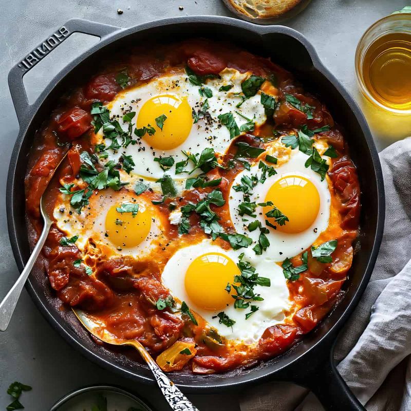 Baked Eggs In Tomato Sauce (Shakshuka)