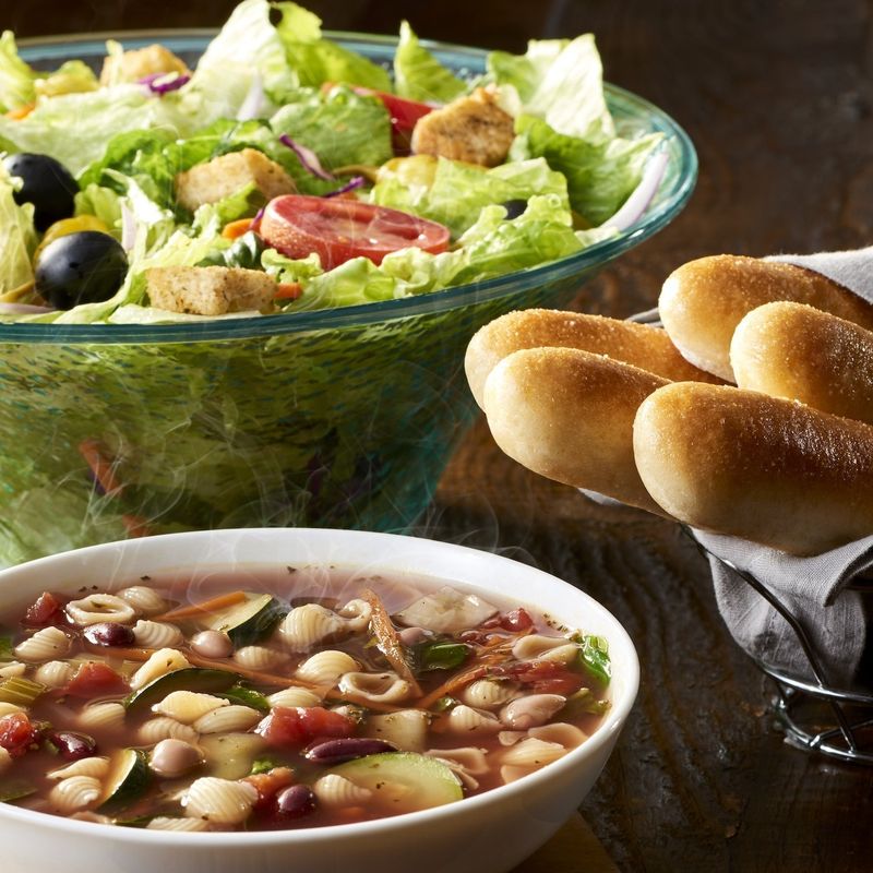 Overlooking the Never-Ending Soup, Salad & Breadsticks