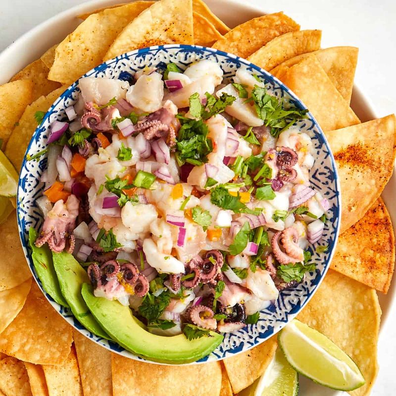 Octopus Ceviche with Avocado and Mango