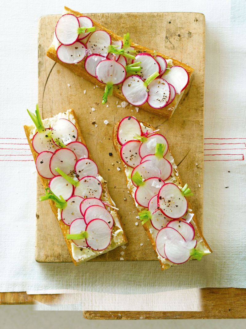 Radish and Herbed Butter Tartines