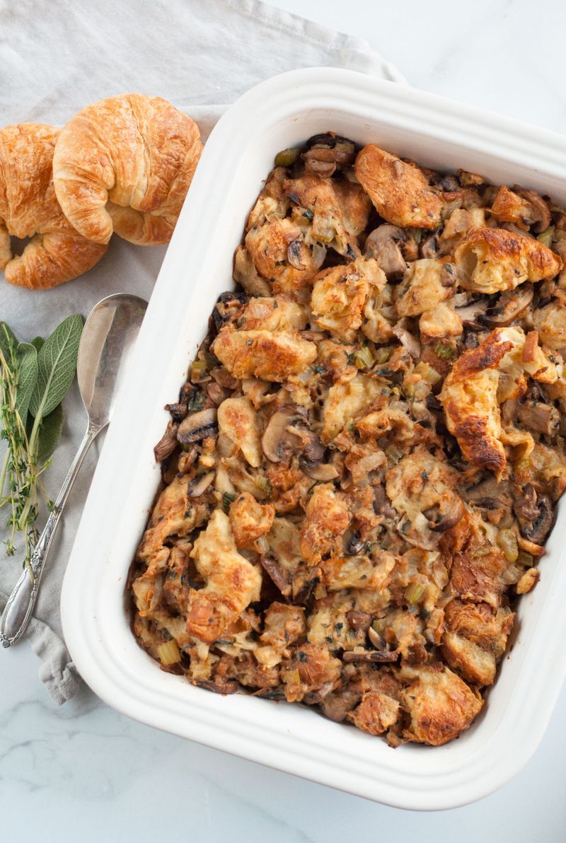 Wild Rice and Mushroom Croissant Stuffing