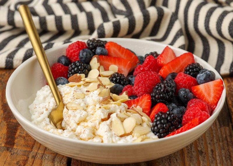 Cottage Cheese with Fruit and Nuts