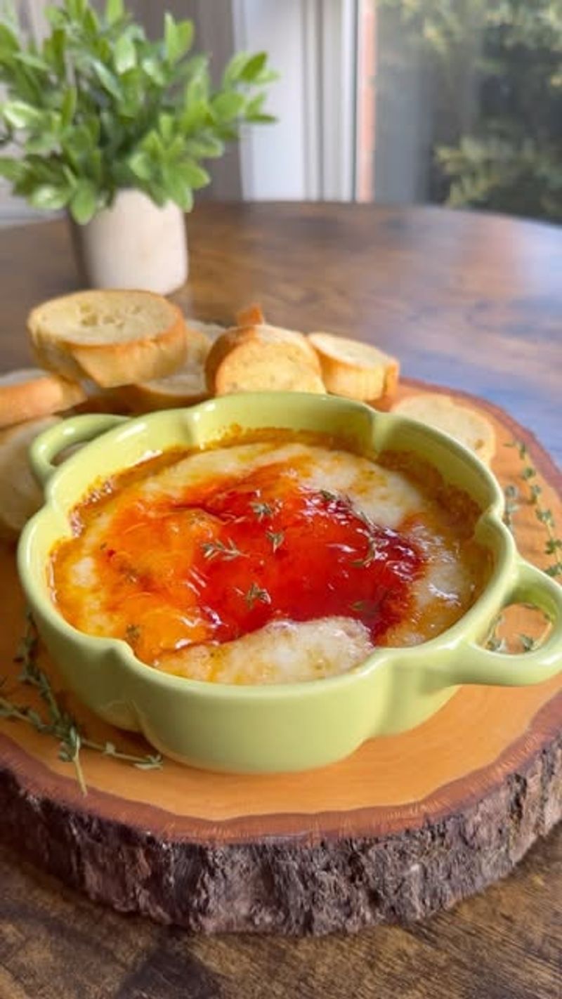 Garlicky Baked Brie with Red Pepper Jelly