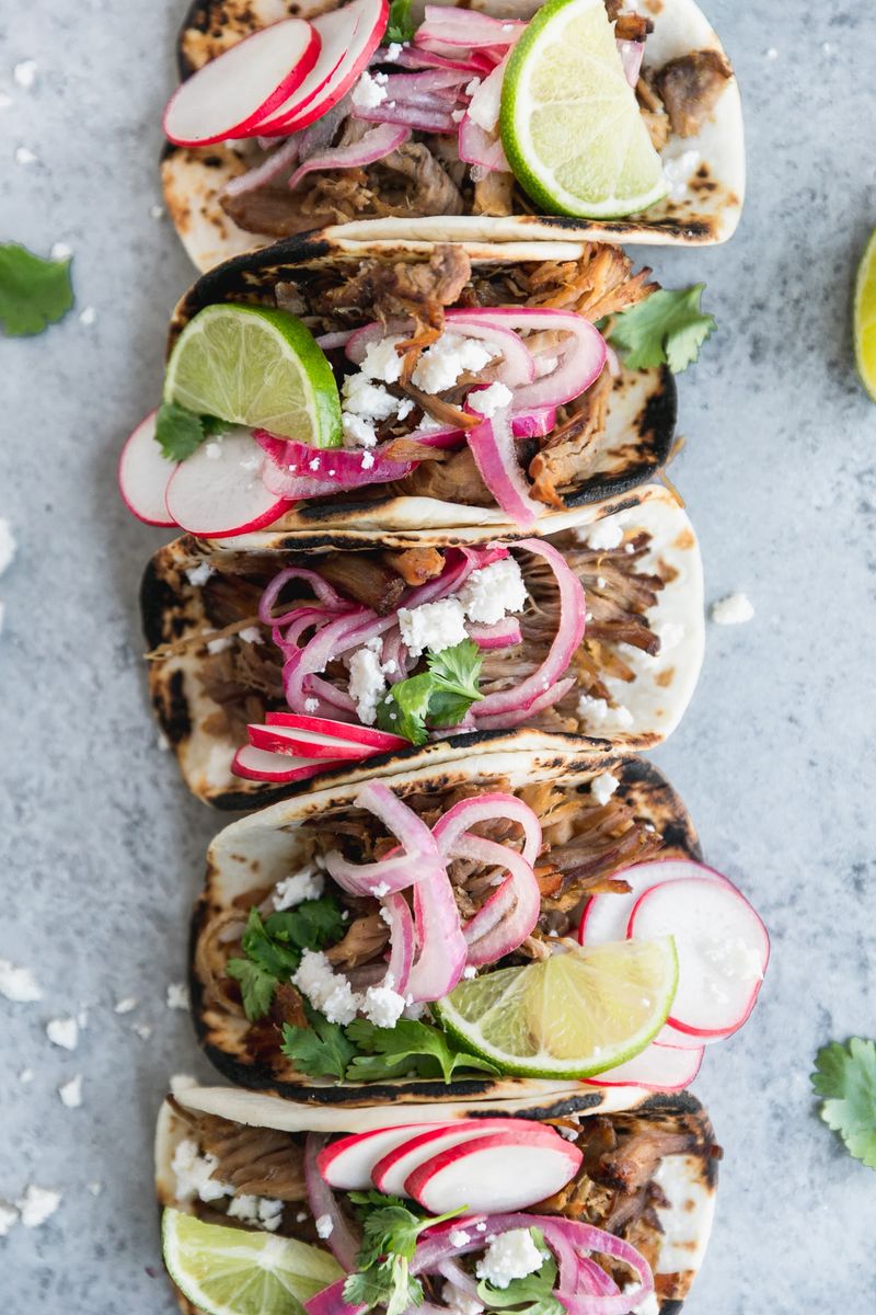 Pork Carnitas Tacos with Pickled Onions