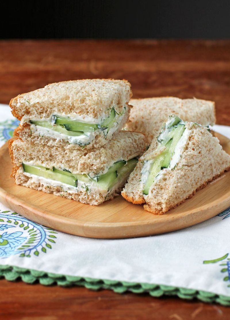 Cucumber and Cream Cheese Sandwich