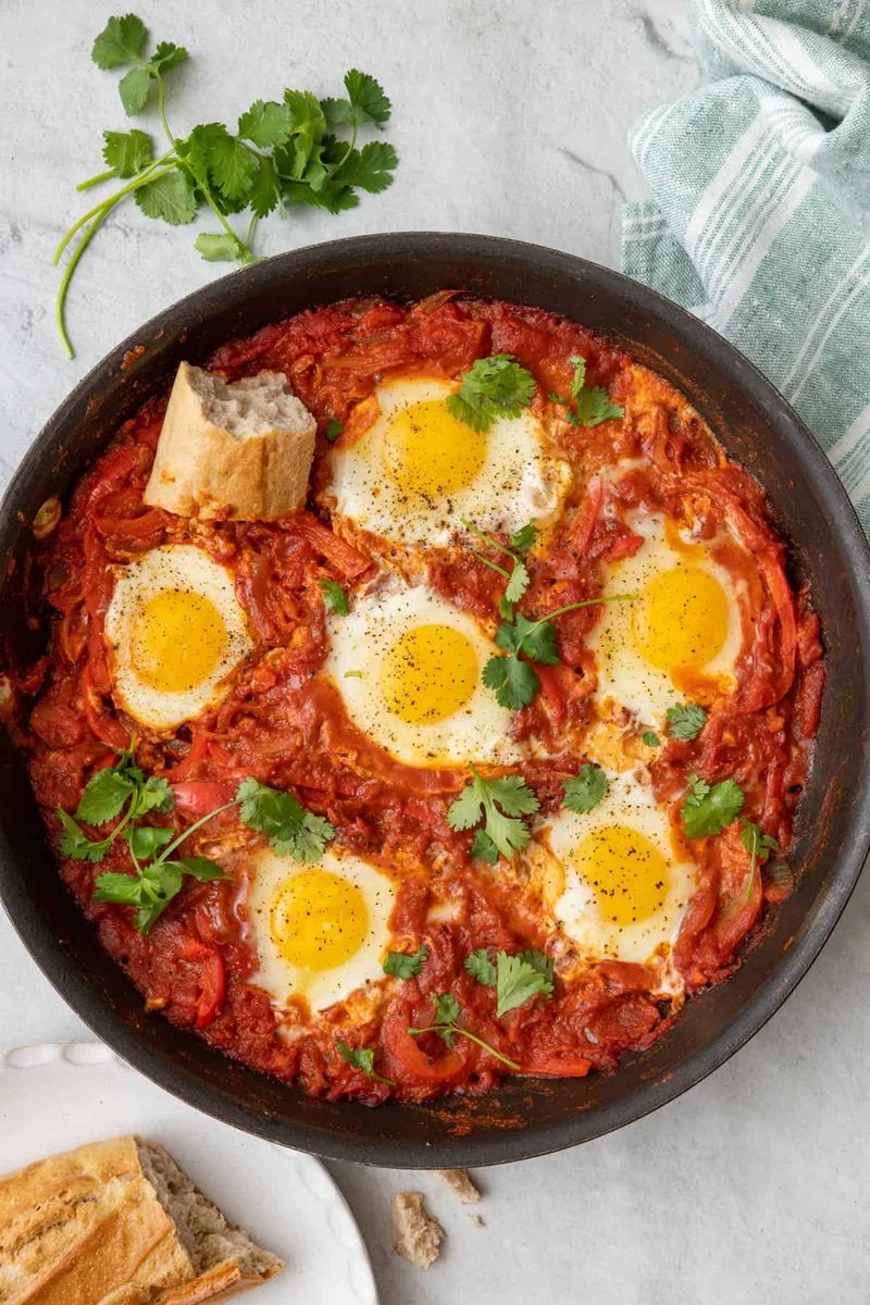 Shakshuka Poached Eggs in Tomato Sauce