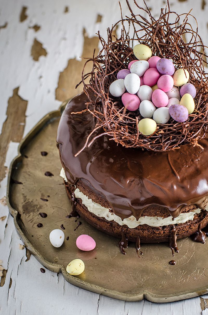 Chocolate Easter Egg Nest Cake