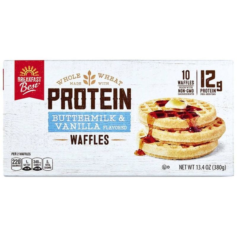 Breakfast Best Protein Buttermilk And Vanilla Flavored Waffles