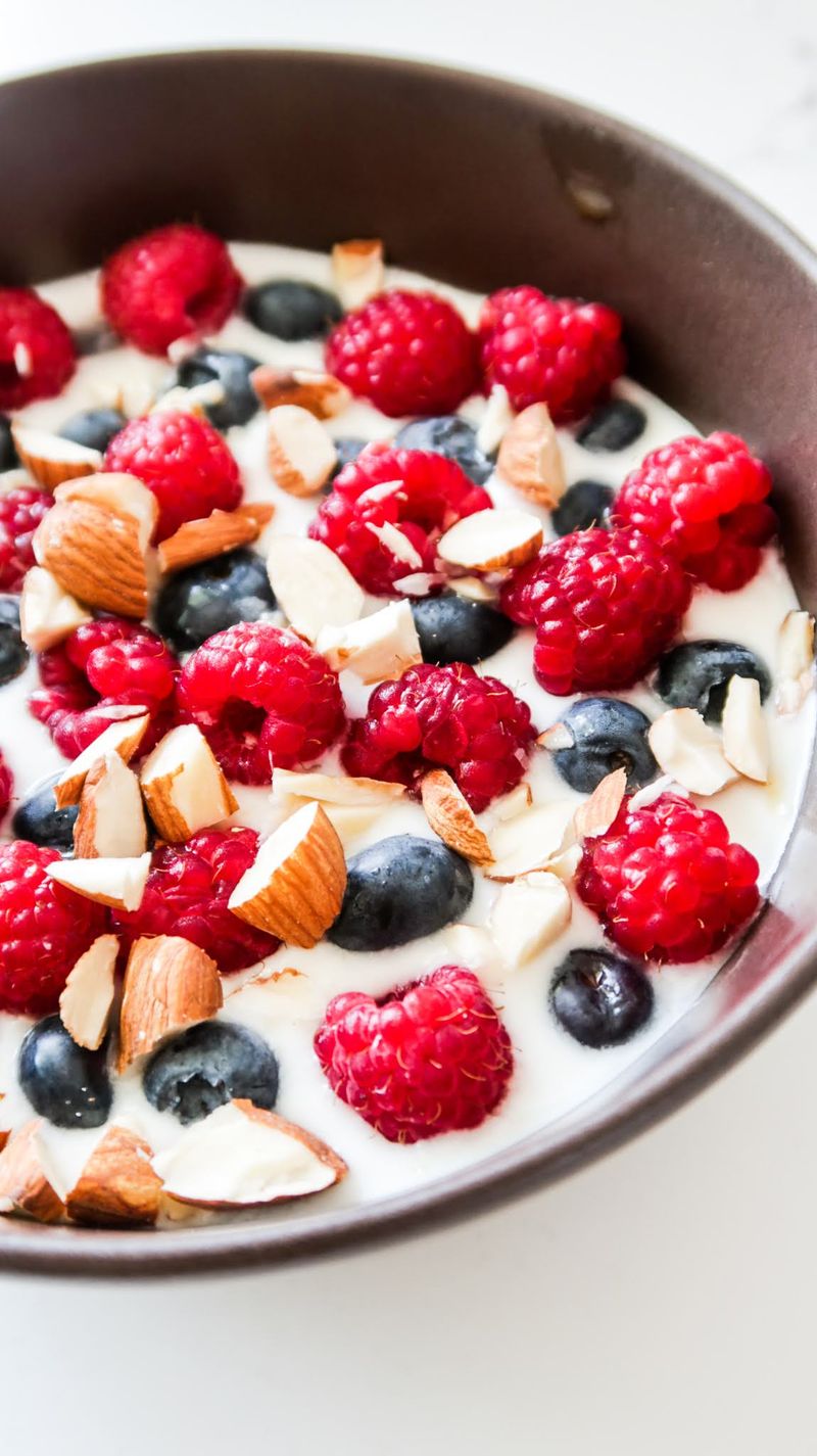 Plain Greek Yogurt + Honey & Berries