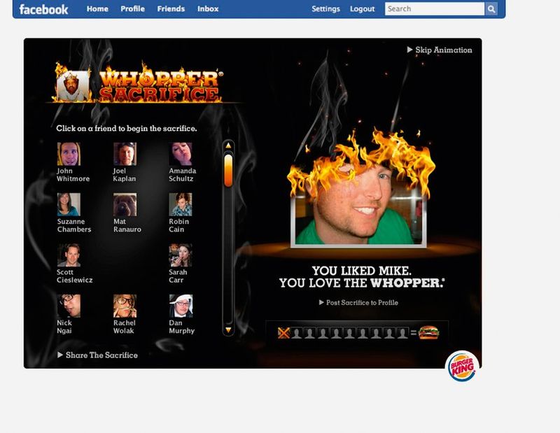 Whopper Sacrifice Campaign