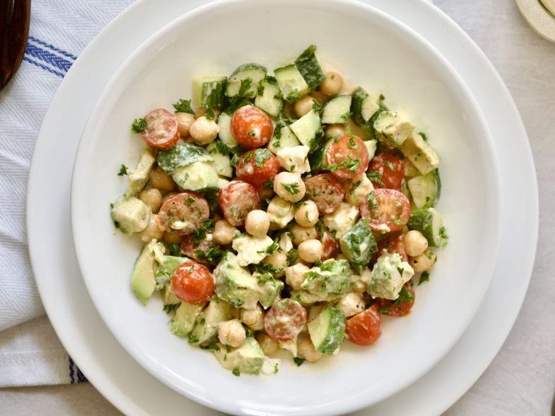 Chickpea Salad with Lemon-Tahini Dressing