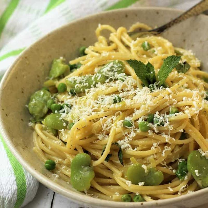 Fava Bean and Mint Pasta