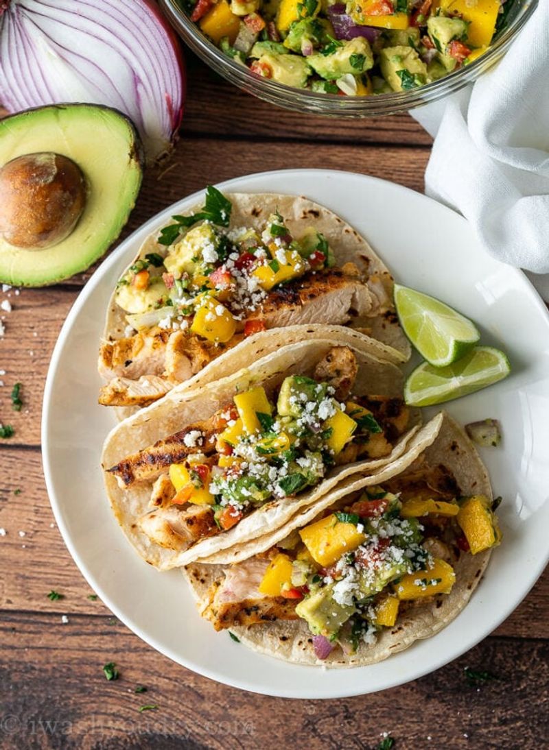 Grilled Chicken Tacos with Mango Salsa