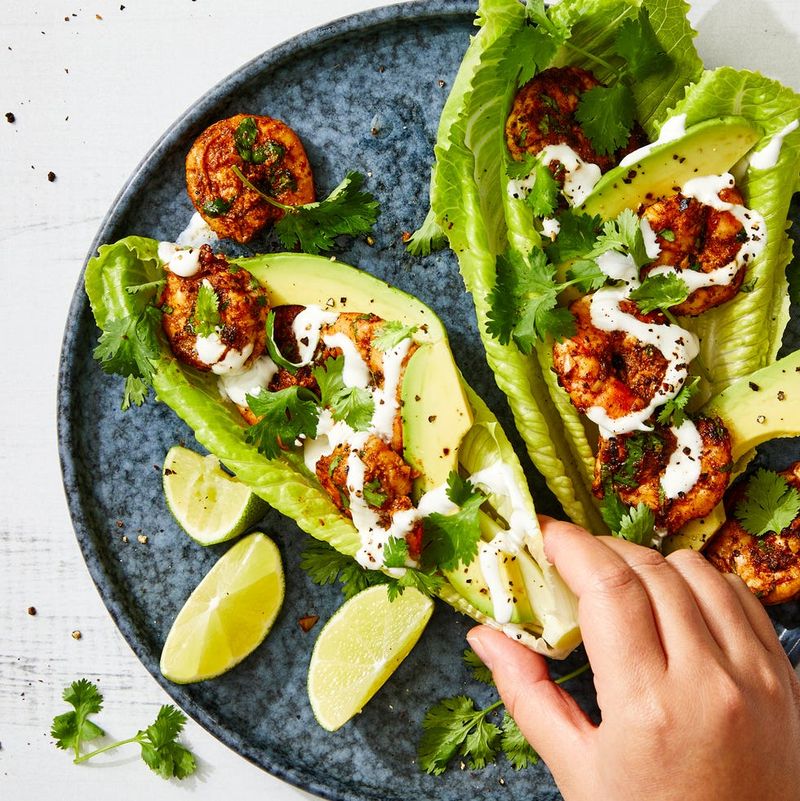 Chili-Lime Shrimp Tacos in Lettuce Wraps