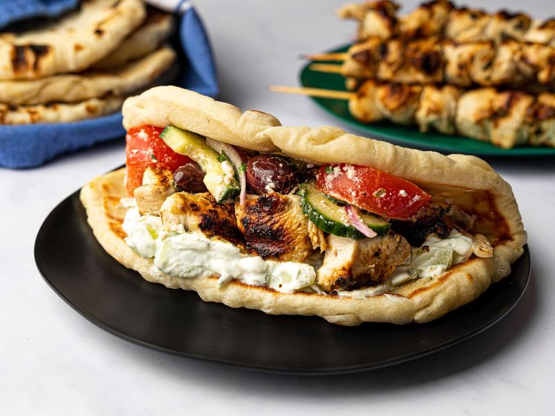 Grilled Chicken Souvlaki with Tzatziki