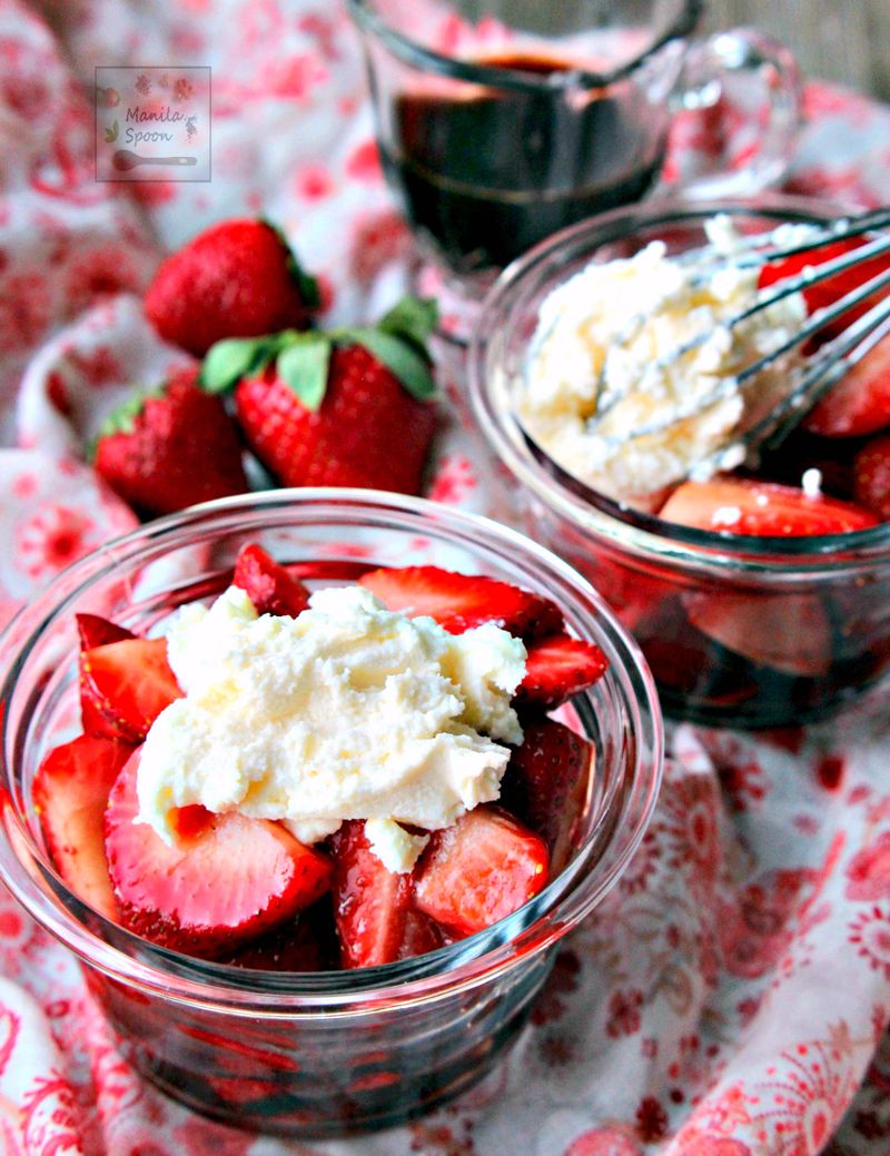Balsamic Strawberries with Mascarpone Cream