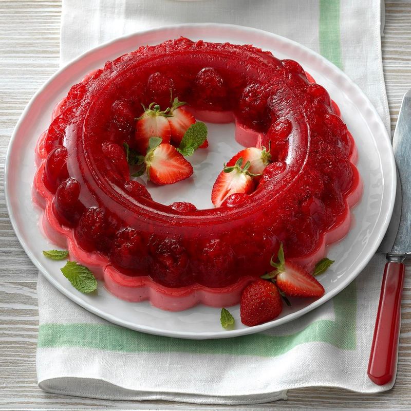 1955 - Layered Strawberry Jell-O Mold