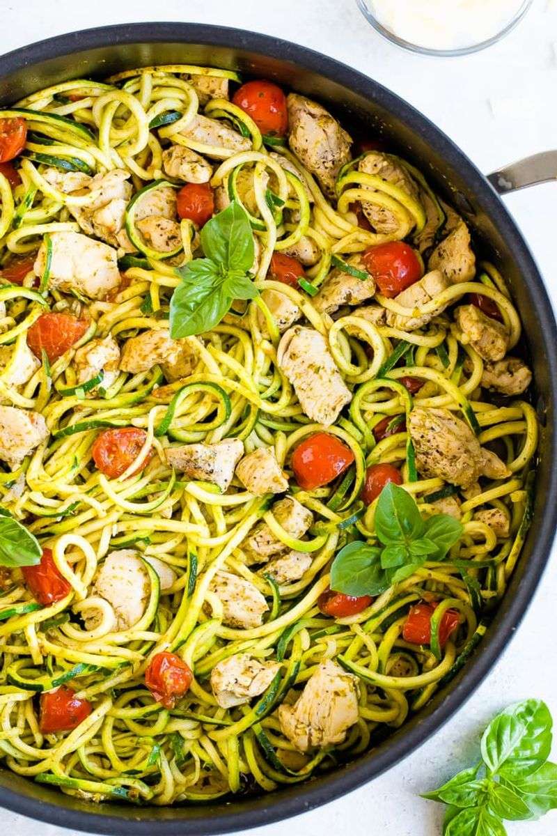 Chicken Pesto Zoodles