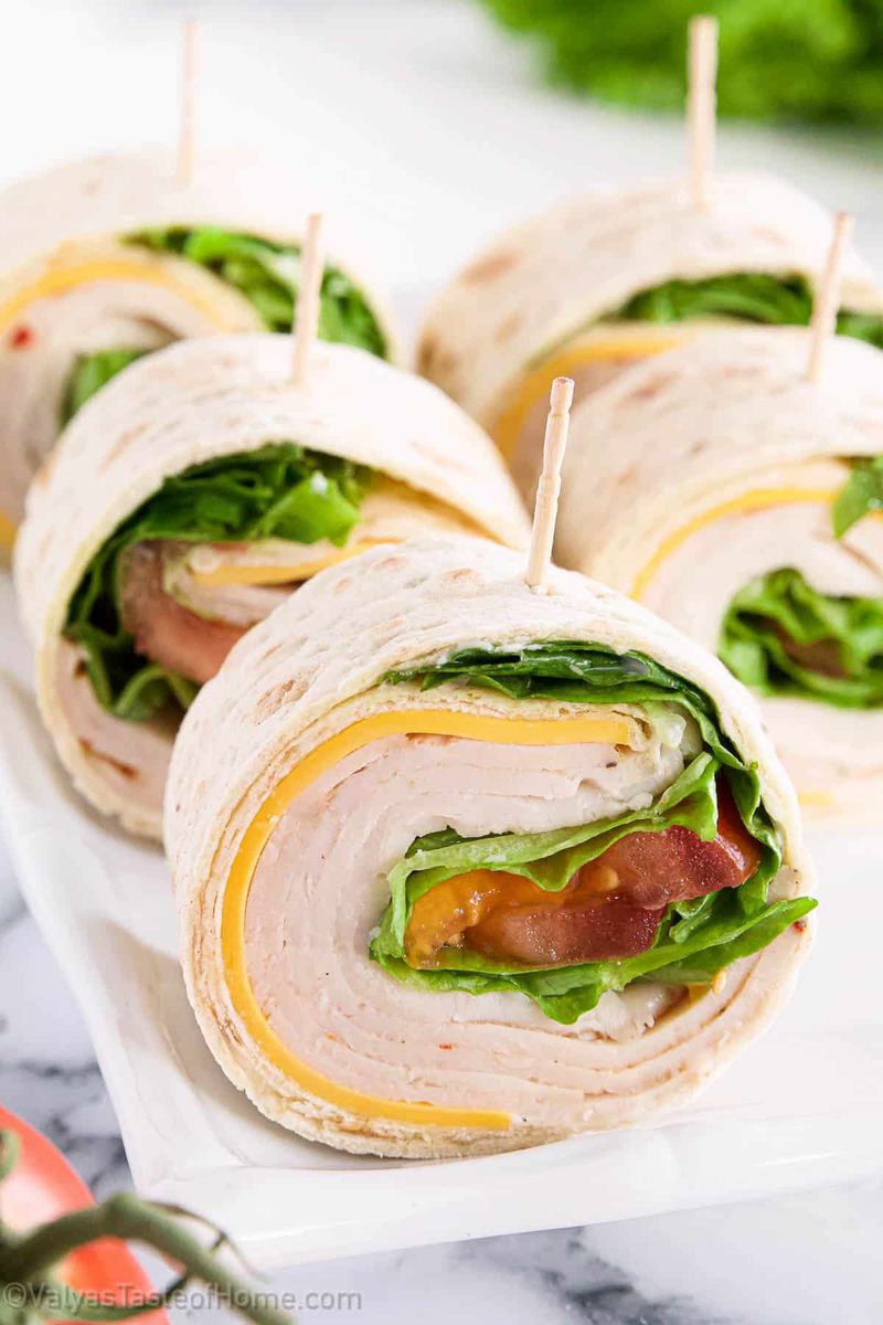 Spicy Turkey Pinwheels with Sun Dried Tomato Spread