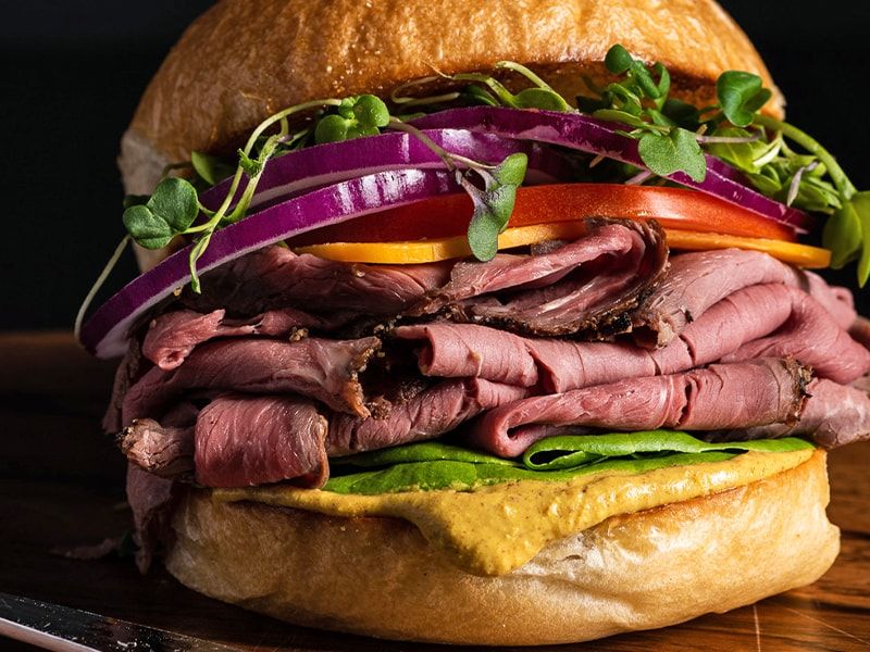 Roast Beef with Horseradish and Greens