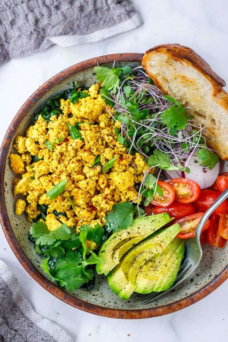 Tofu Scramble with Avocado & Greens