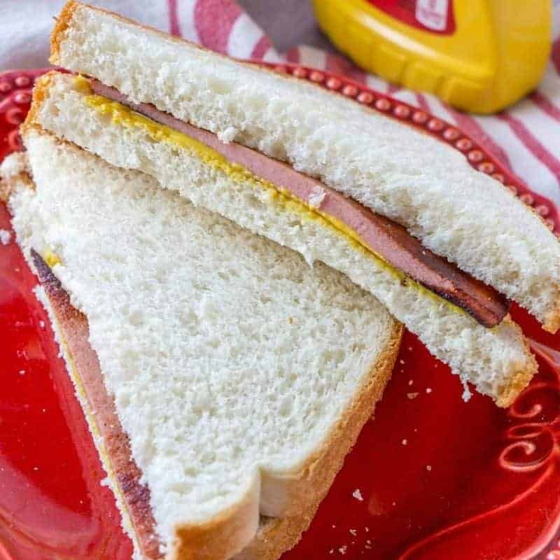 Bologna Sandwiches on White Bread