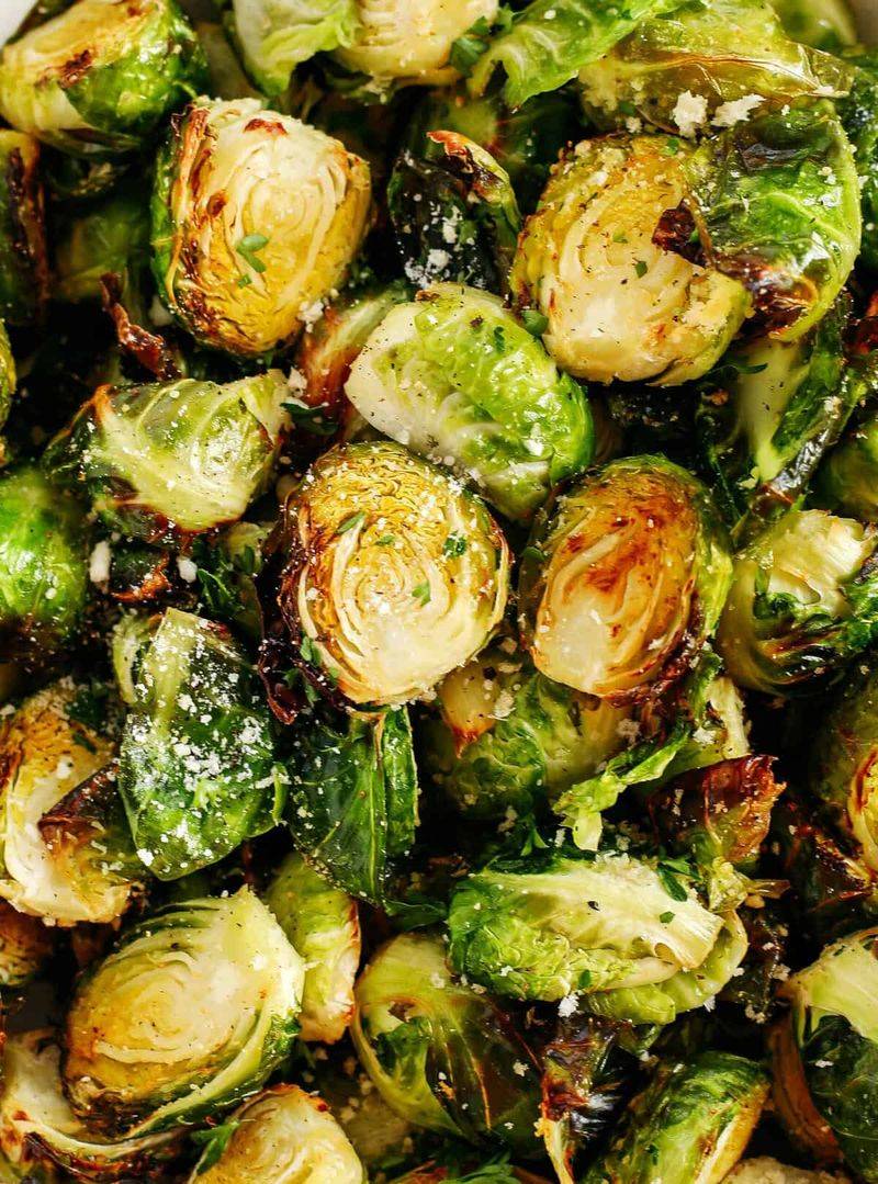 Savory Air Fryer Garlic Parmesan Brussels Sprouts