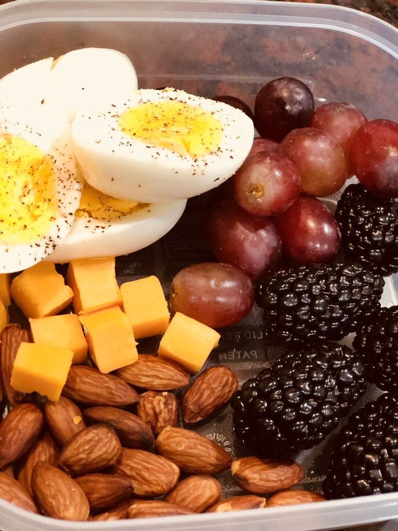 Hard-Boiled Egg with Grapes