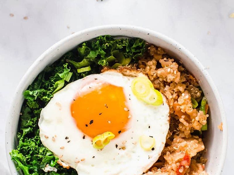 Spicy Kimchi And Quinoa Bowl