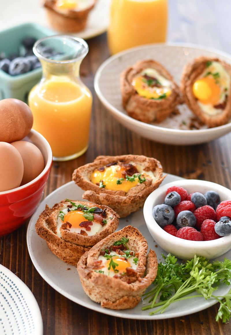 Baked Egg Toast Cups
