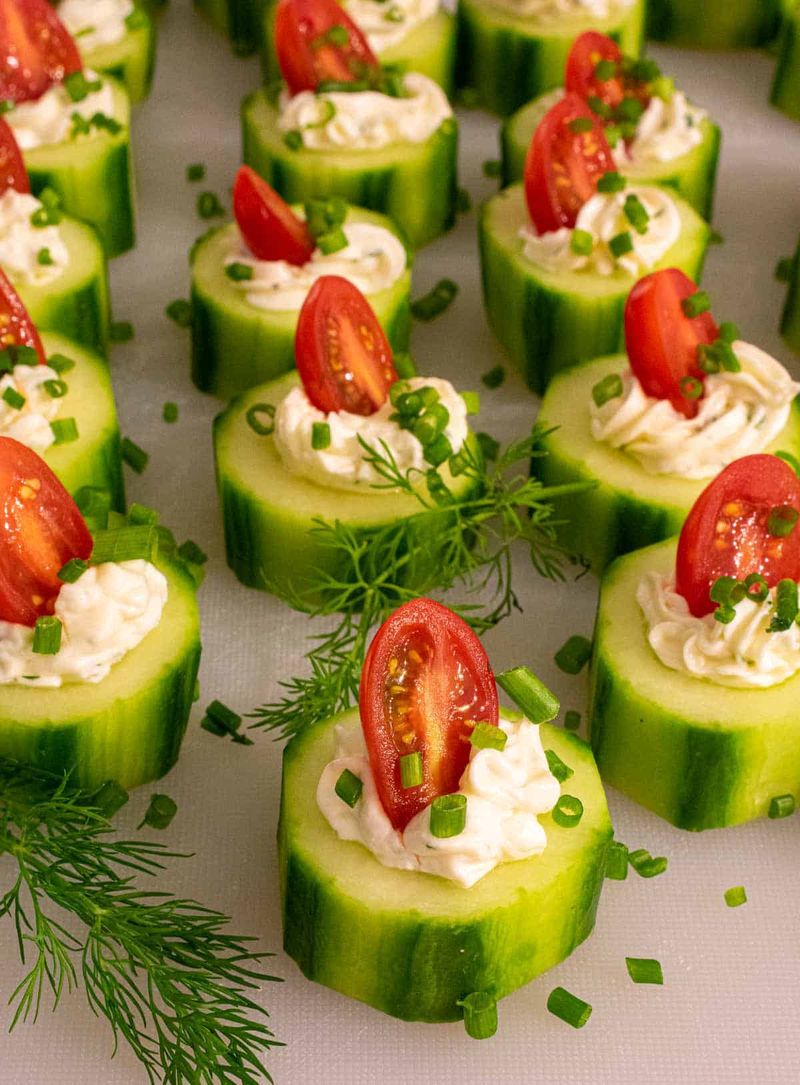 Cheese And Cucumber Slices