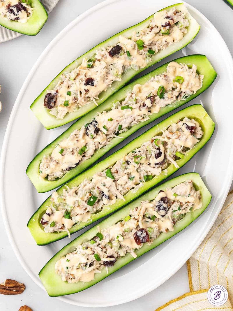 Chicken Salad Cucumber Boats
