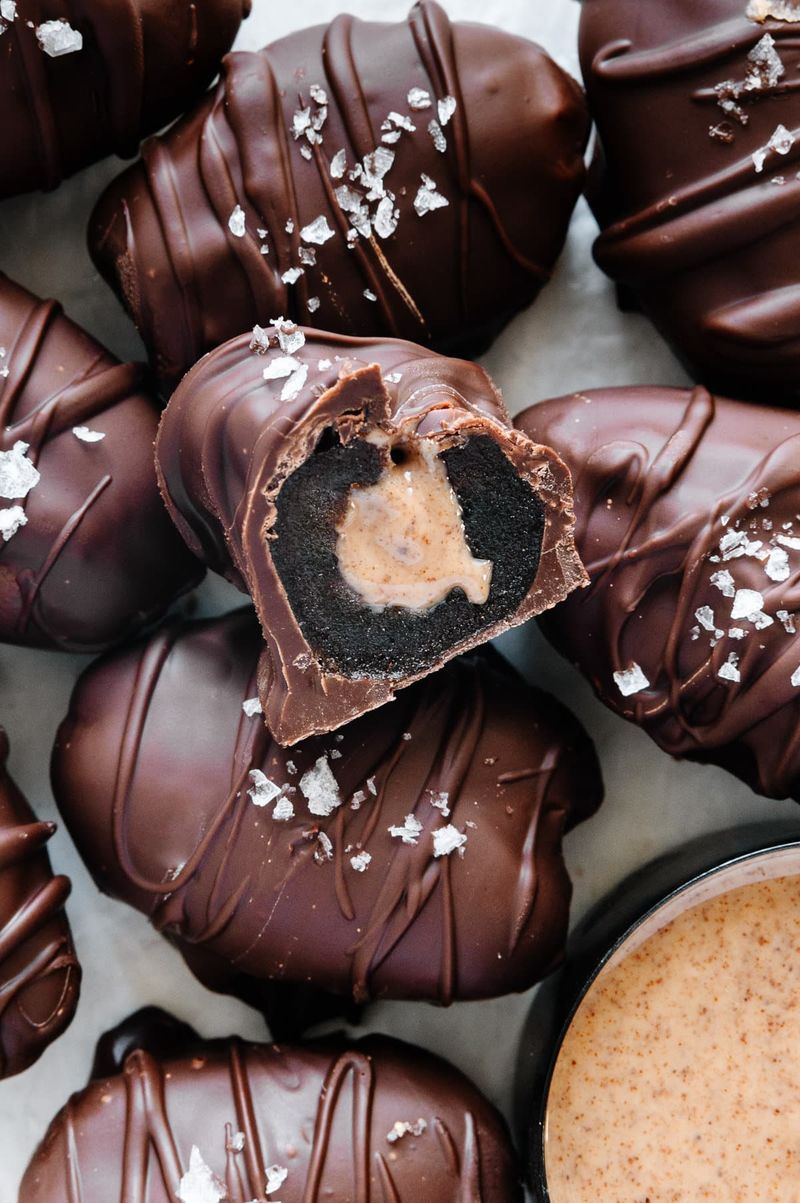 Chocolate-Dipped Dates Stuffed with Almond Butter