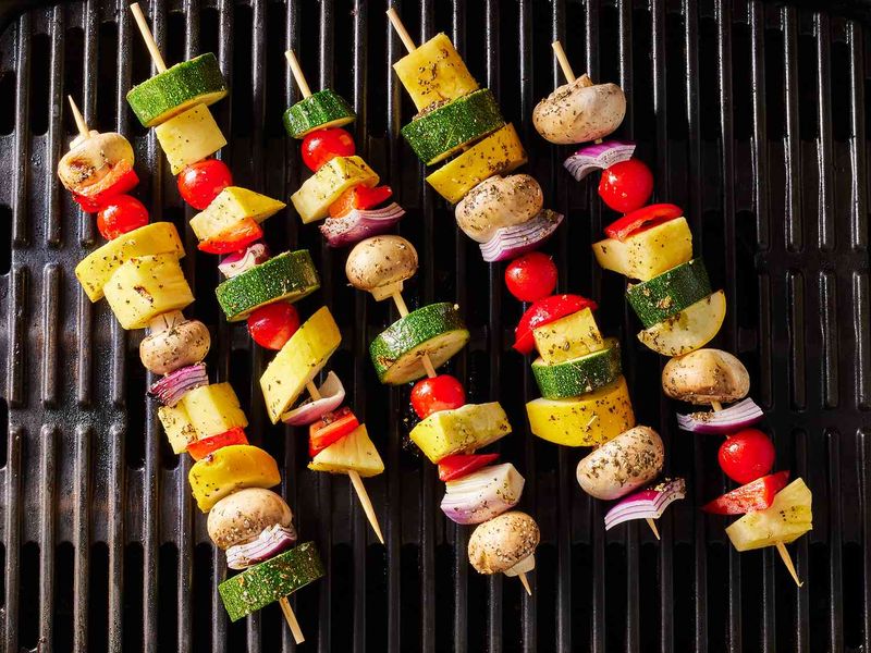 Grilled Veggie Skewers with Zesty Balsamic Glaze