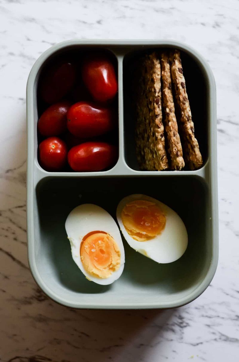 Hard-Boiled Eggs with Whole Grain Crackers
