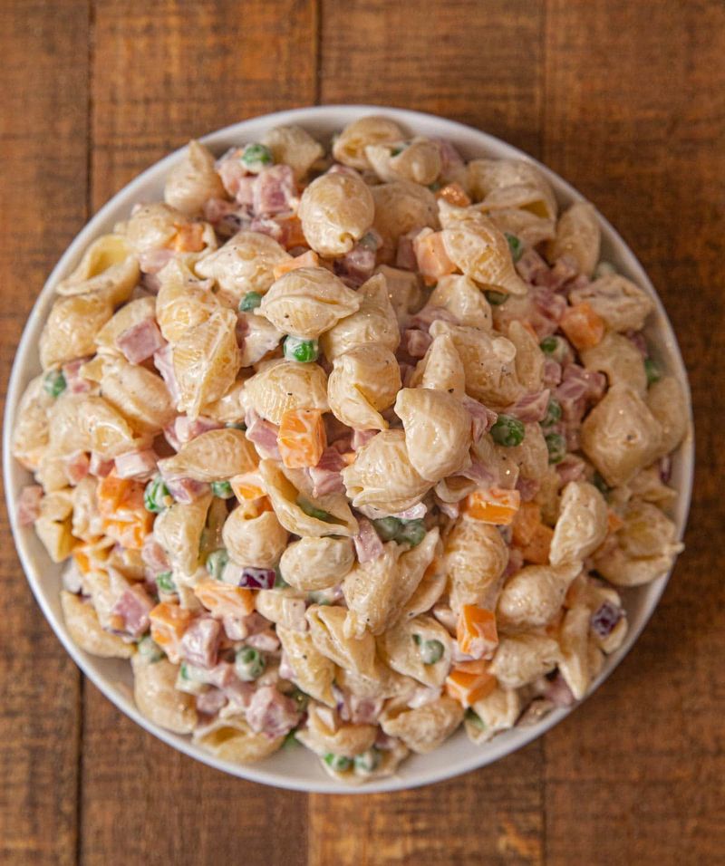 Pasta Salad with Deli Meats and Cheddar