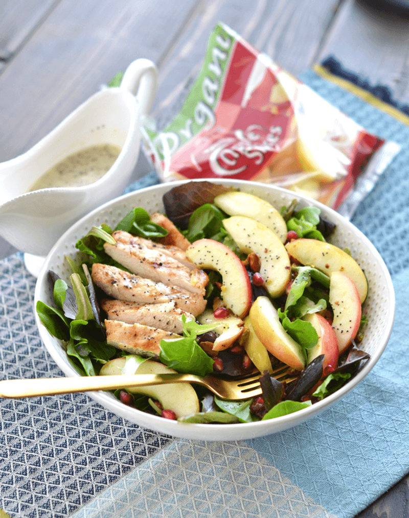 Rotisserie Chicken & Spinach Salad With Poppyseed Dressing