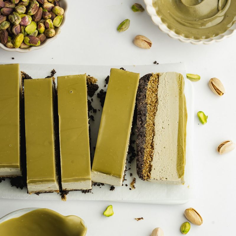 No Bake Vegan Dubai Cheesecake Bars