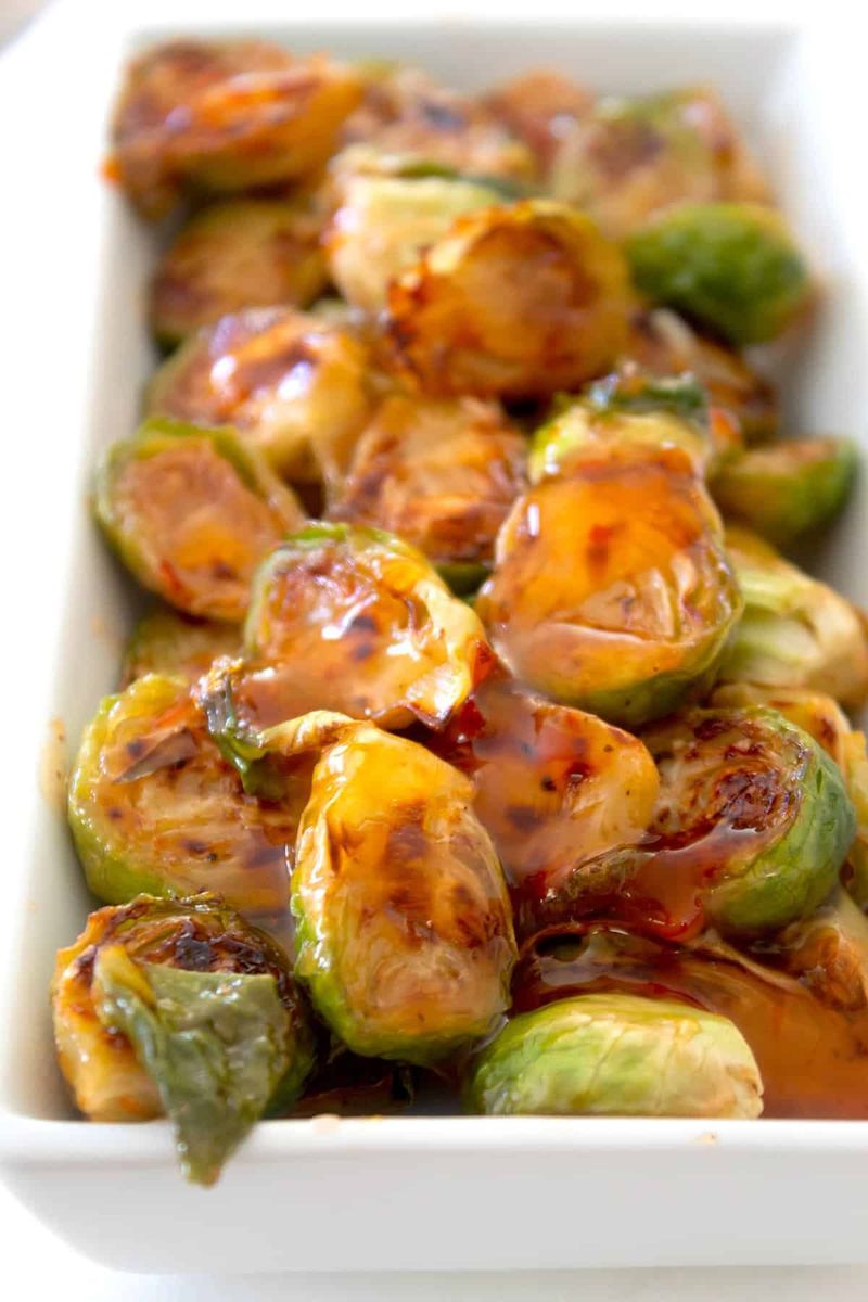 Sweet Chili Glazed Brussels Bites