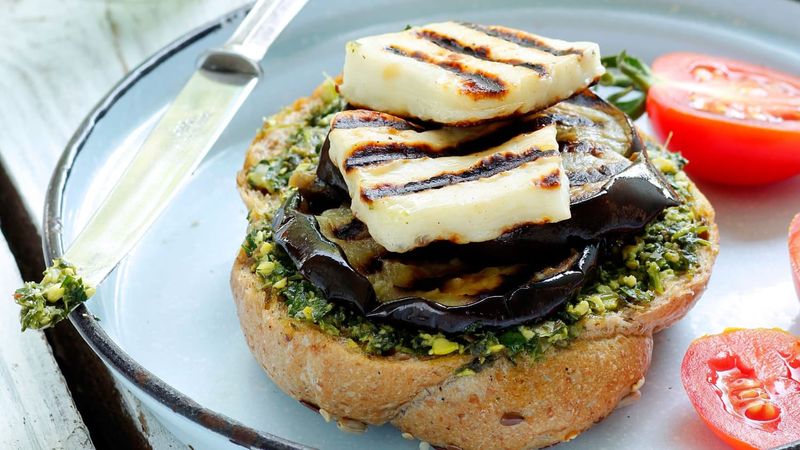Mediterranean Grilled Halloumi Burgers