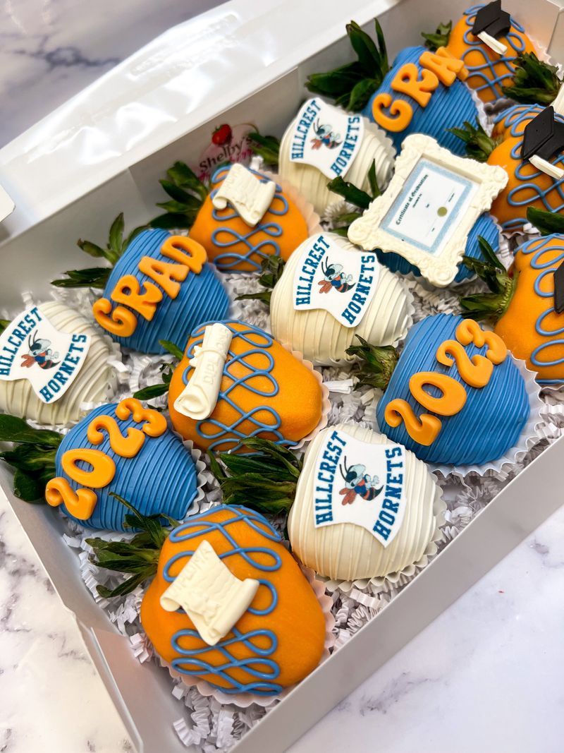 Chocolate-Covered Strawberries With School Colors