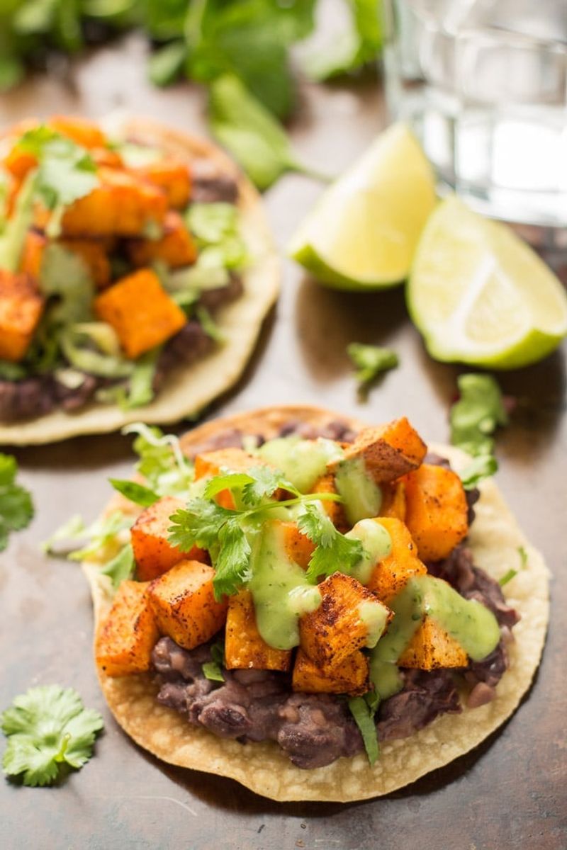 Sweet Potato-Black Bean Tostadas