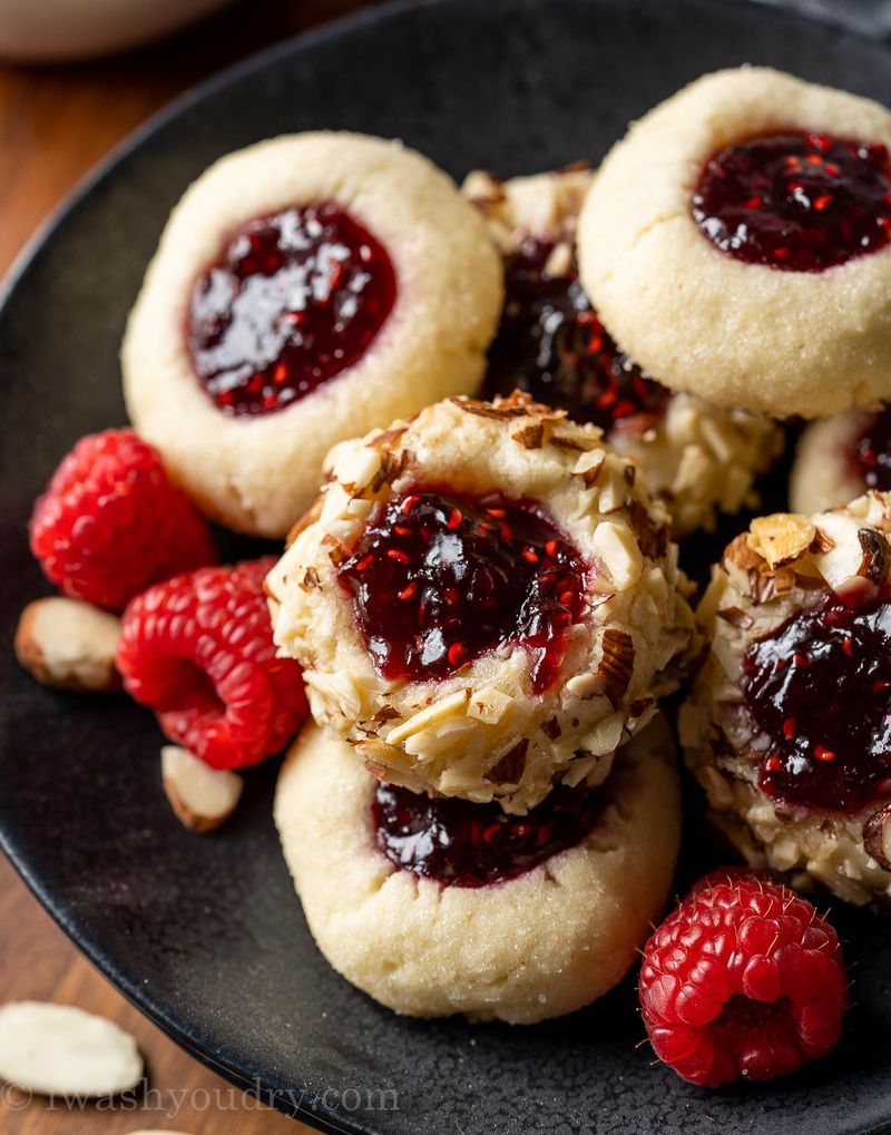 Raspberry Almond Thumbprints