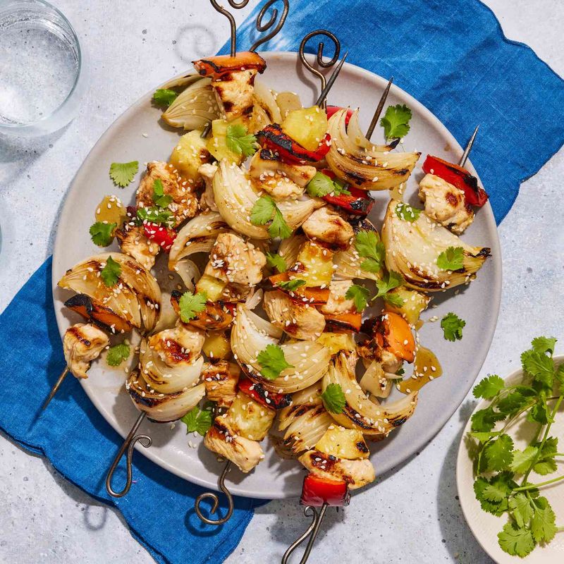Hot-Honey Chicken & Pineapple Kebabs
