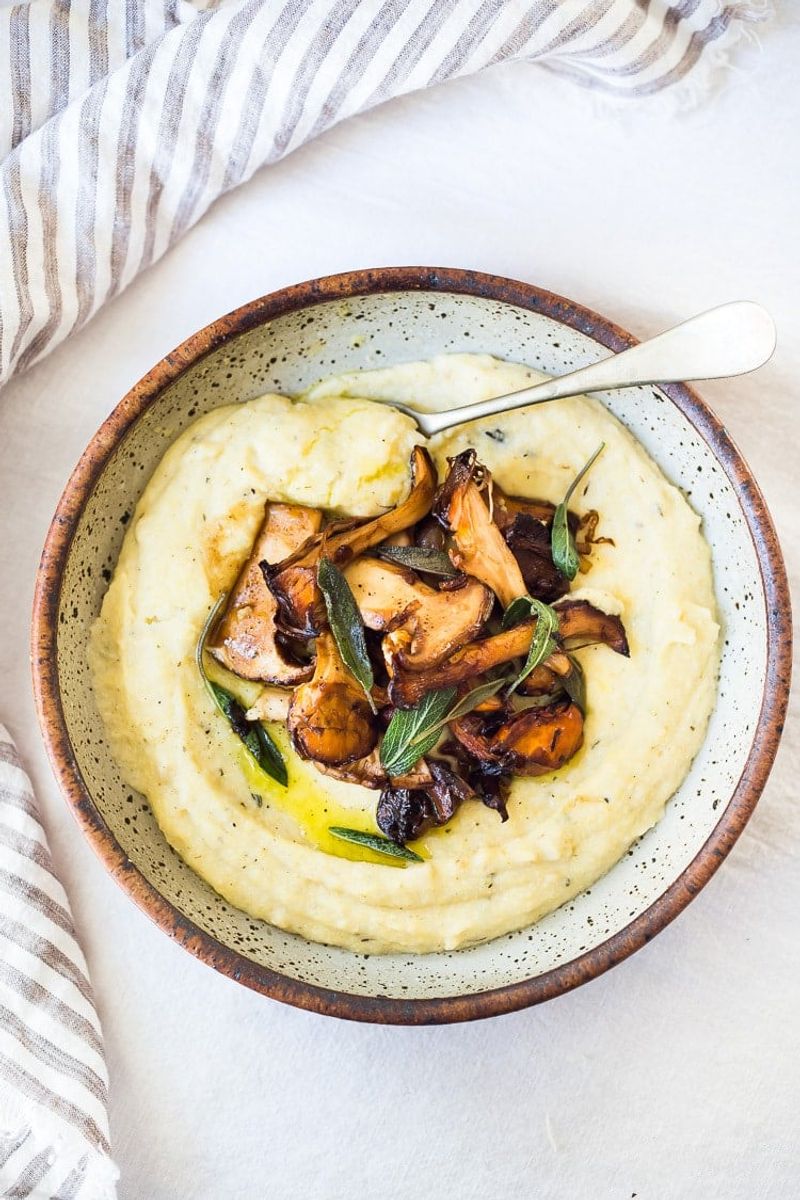 Savory Breakfast Polenta With Mushrooms
