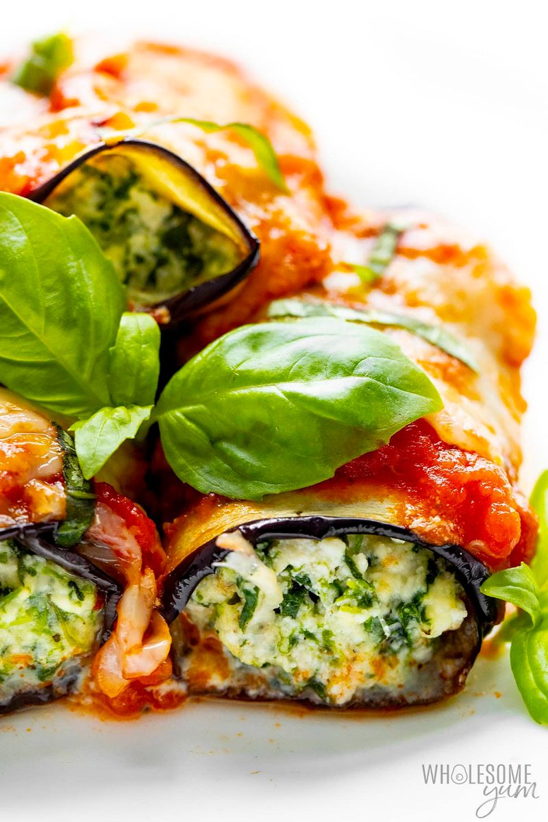 Grilled Eggplant Rolls with Ricotta and Spinach